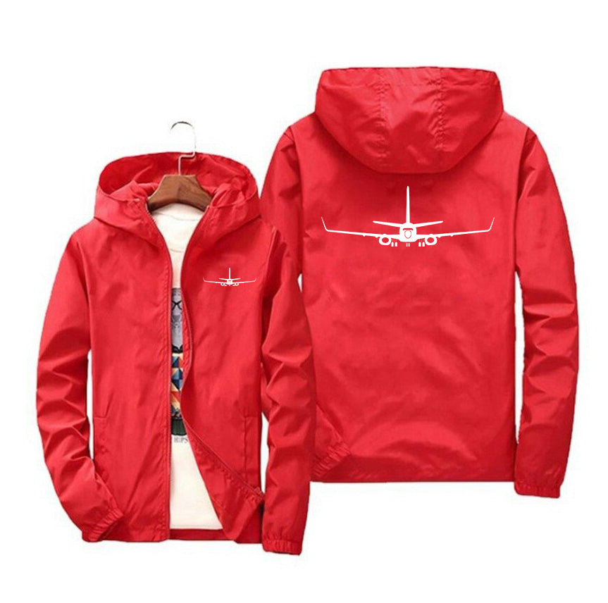 Boeing 737-800NG Silhouette Designed Windbreaker Jackets