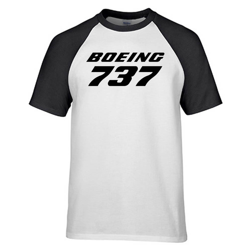 Boeing 737 & Text Designed Raglan T-Shirts