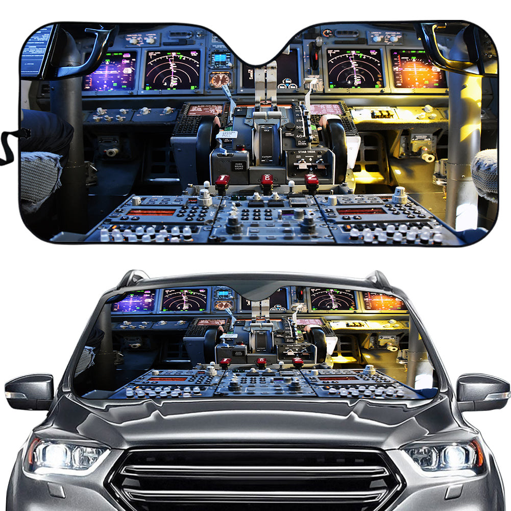 Boeing 737 Cockpit Designed Car Sun Shade