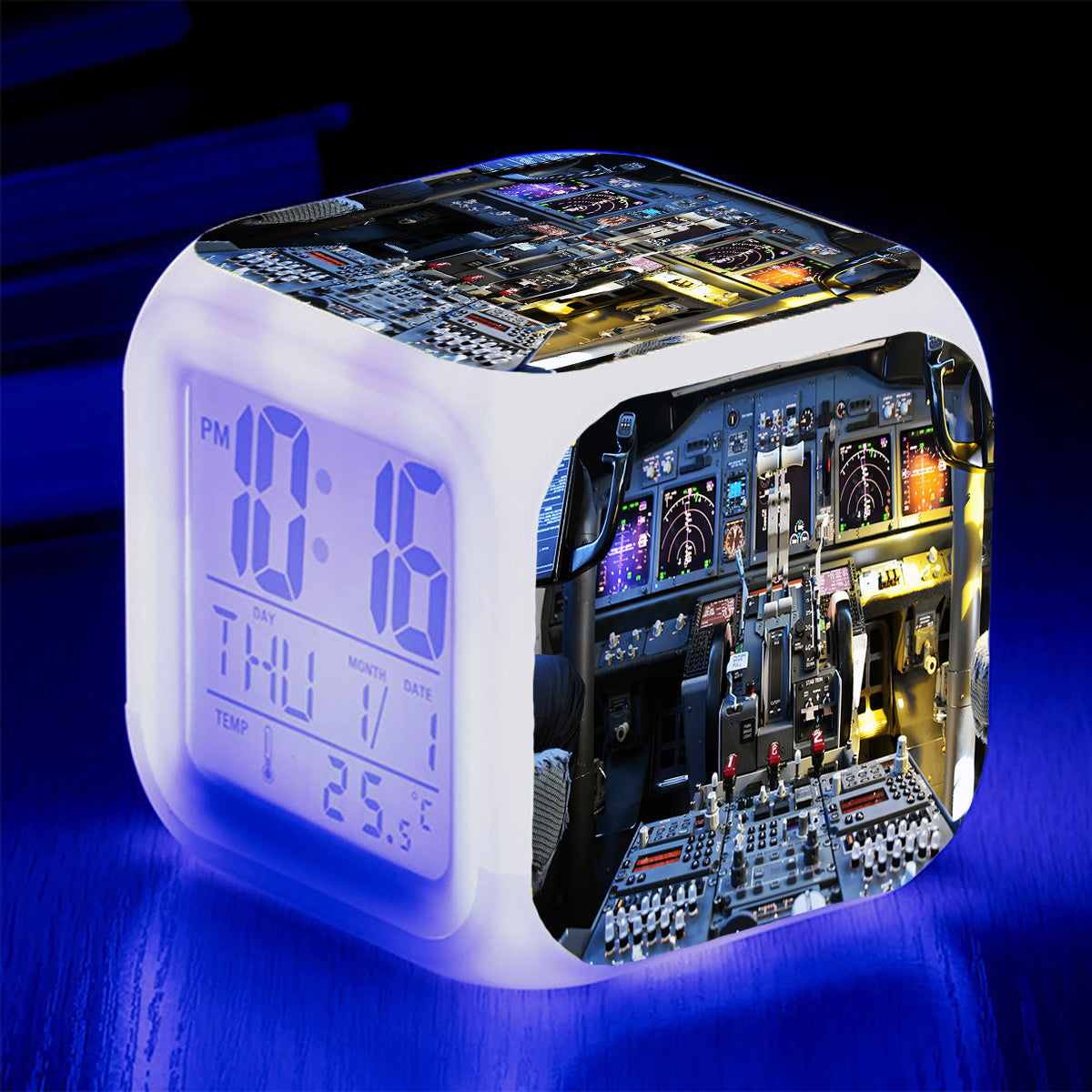 Boeing 737 Cockpit Designed "7 Colour" Digital Alarm Clock