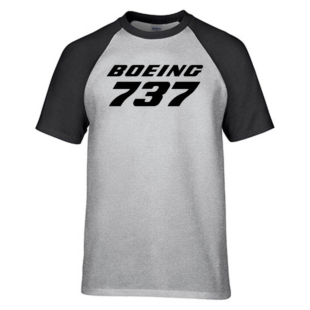 Boeing 737 & Text Designed Raglan T-Shirts