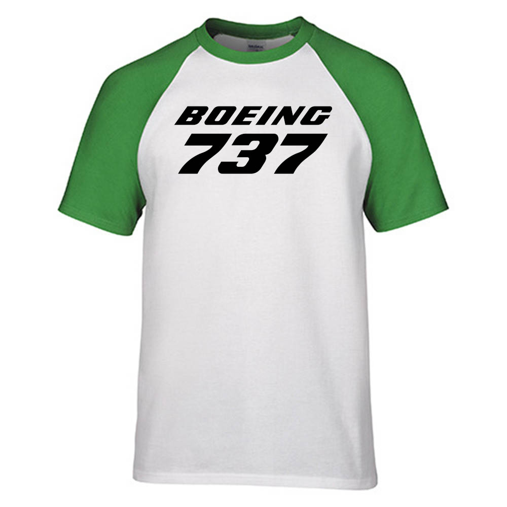 Boeing 737 & Text Designed Raglan T-Shirts