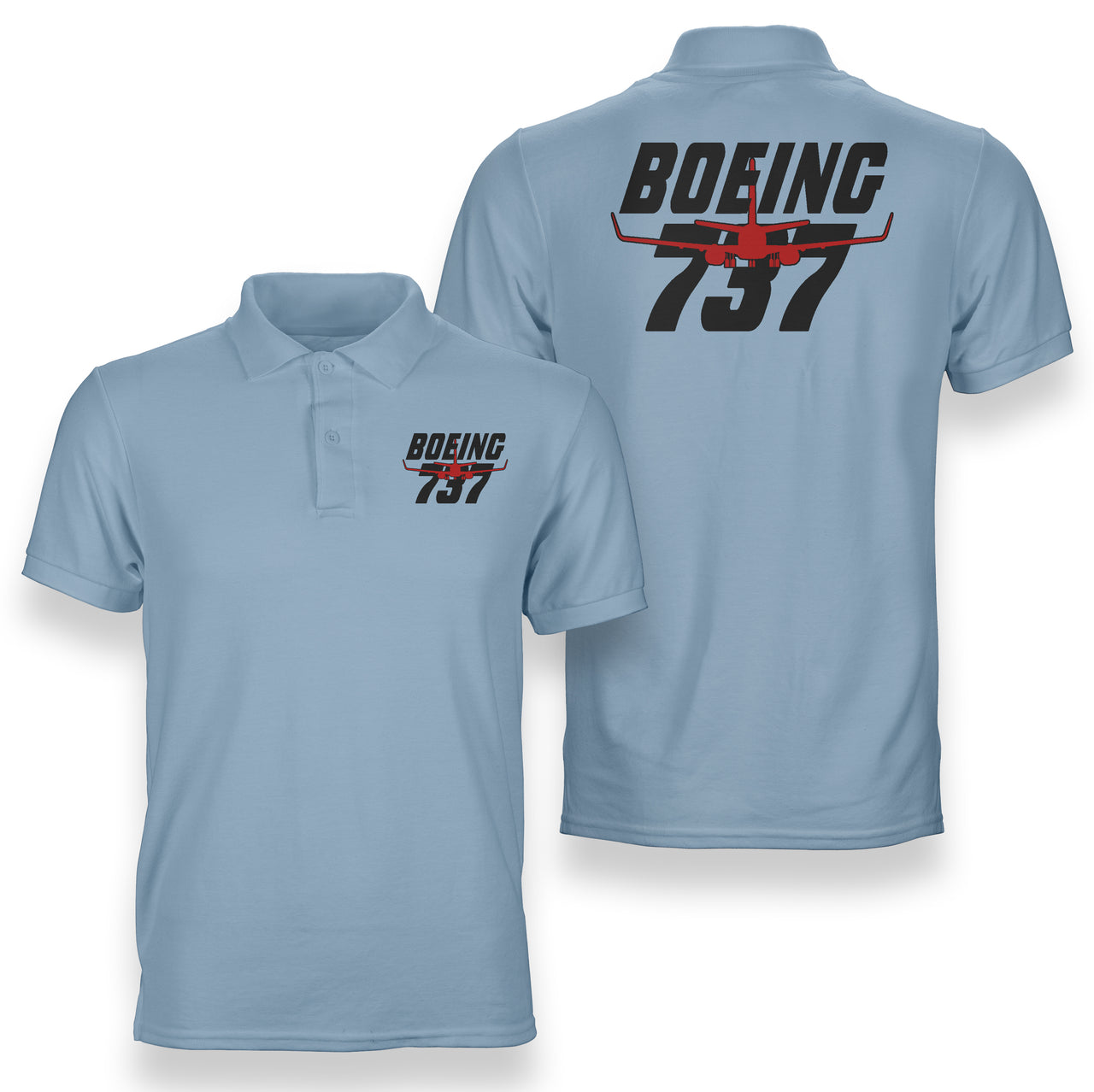 Amazing Boeing 737 Designed Double Side Polo T-Shirts