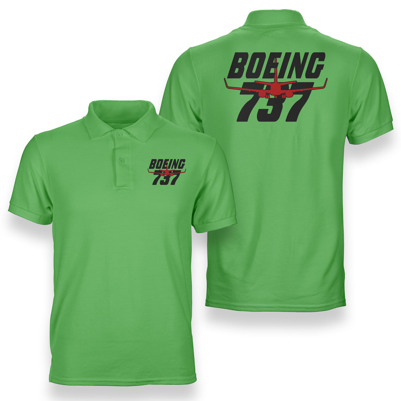 Amazing Boeing 737 Designed Double Side Polo T-Shirts