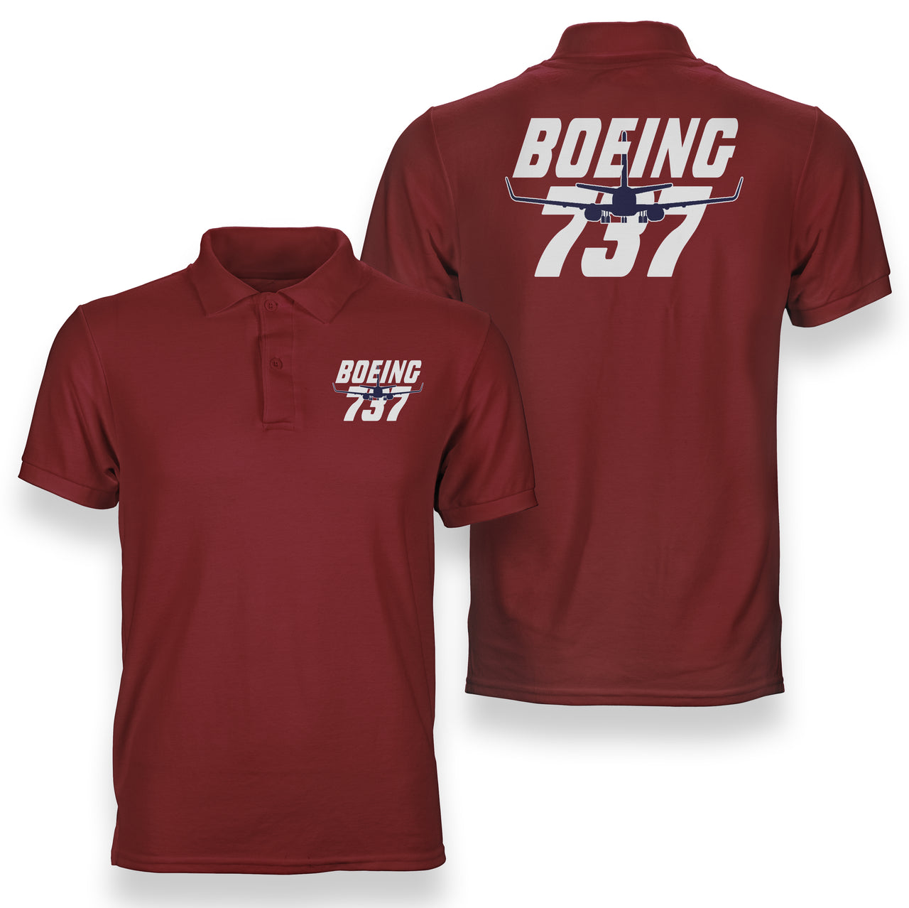 Amazing Boeing 737 Designed Double Side Polo T-Shirts