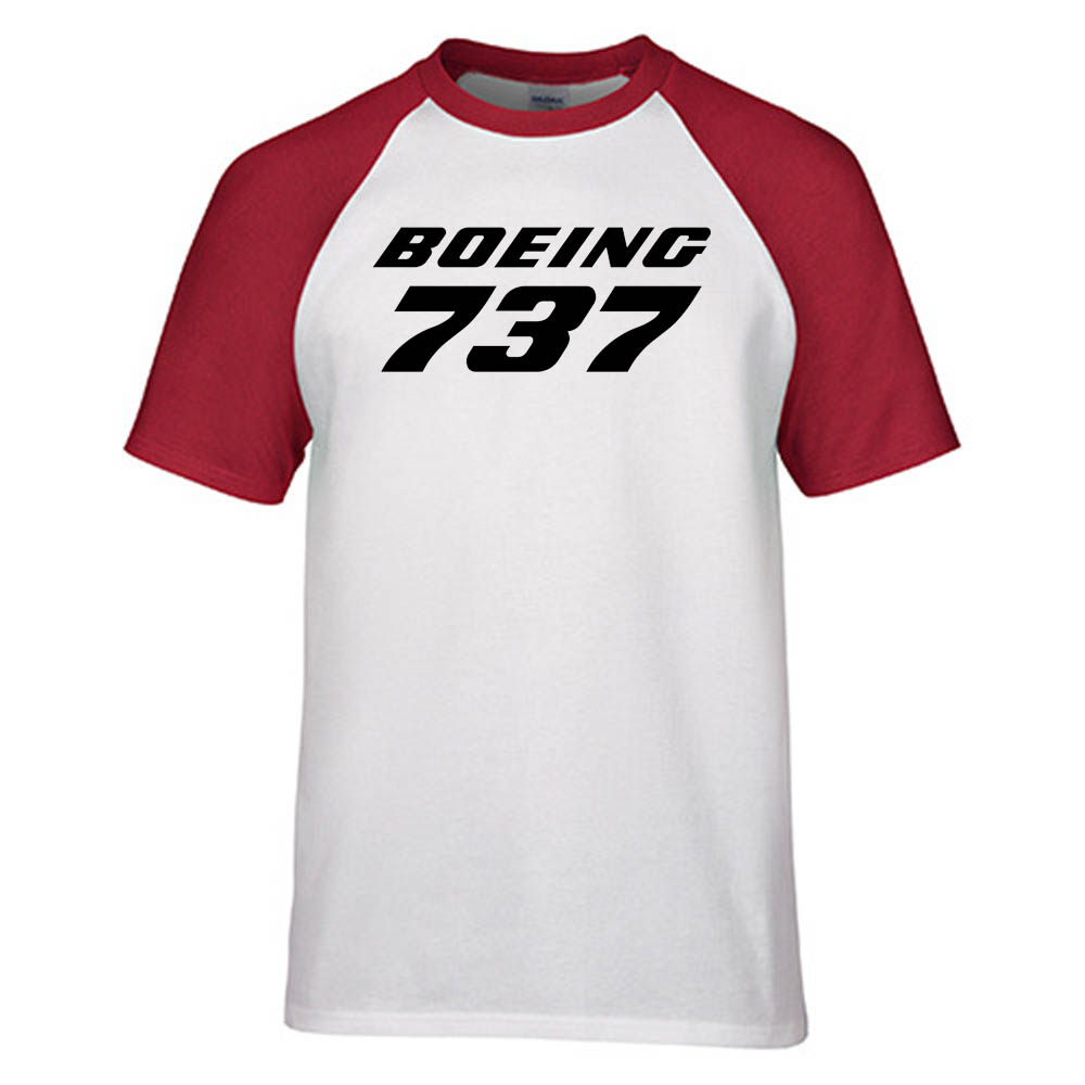 Boeing 737 & Text Designed Raglan T-Shirts