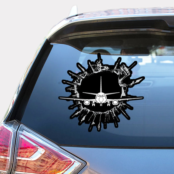 Boeing 737 Silhouette Designed Car Sticker