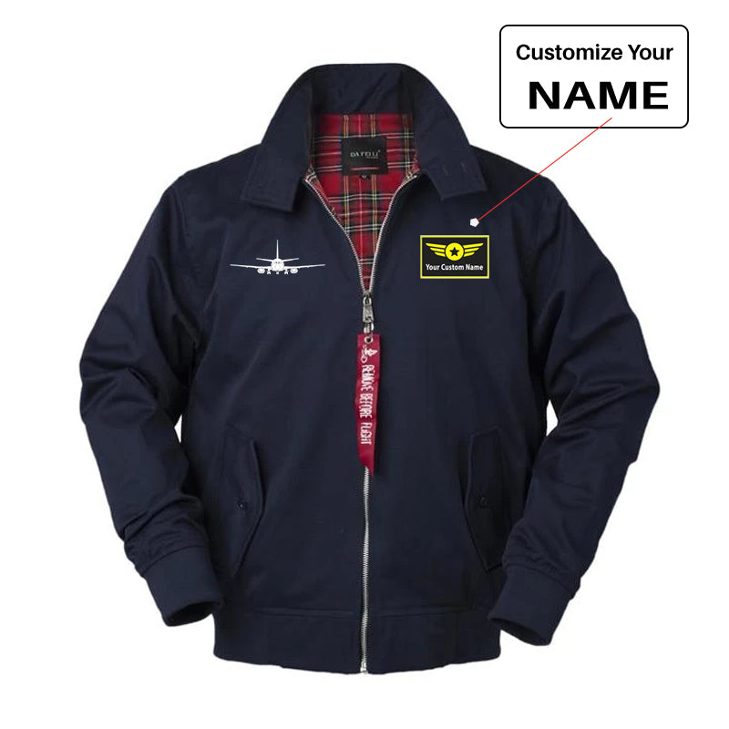 Boeing 737 Silhouette Designed Vintage Style Jackets