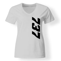 Thumbnail for Boeing 737 Text Designed V-Neck T-Shirts