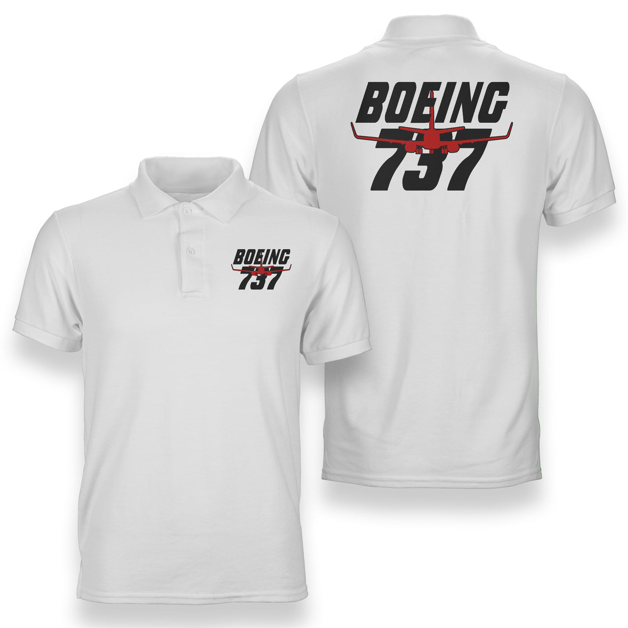 Amazing Boeing 737 Designed Double Side Polo T-Shirts