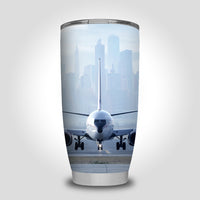Thumbnail for Boeing 737 & City View Behind Designed Tumbler Travel Mugs