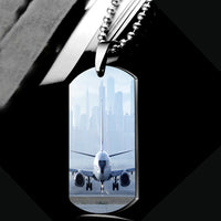 Thumbnail for Boeing 737 & City View Behind Designed Metal Necklaces