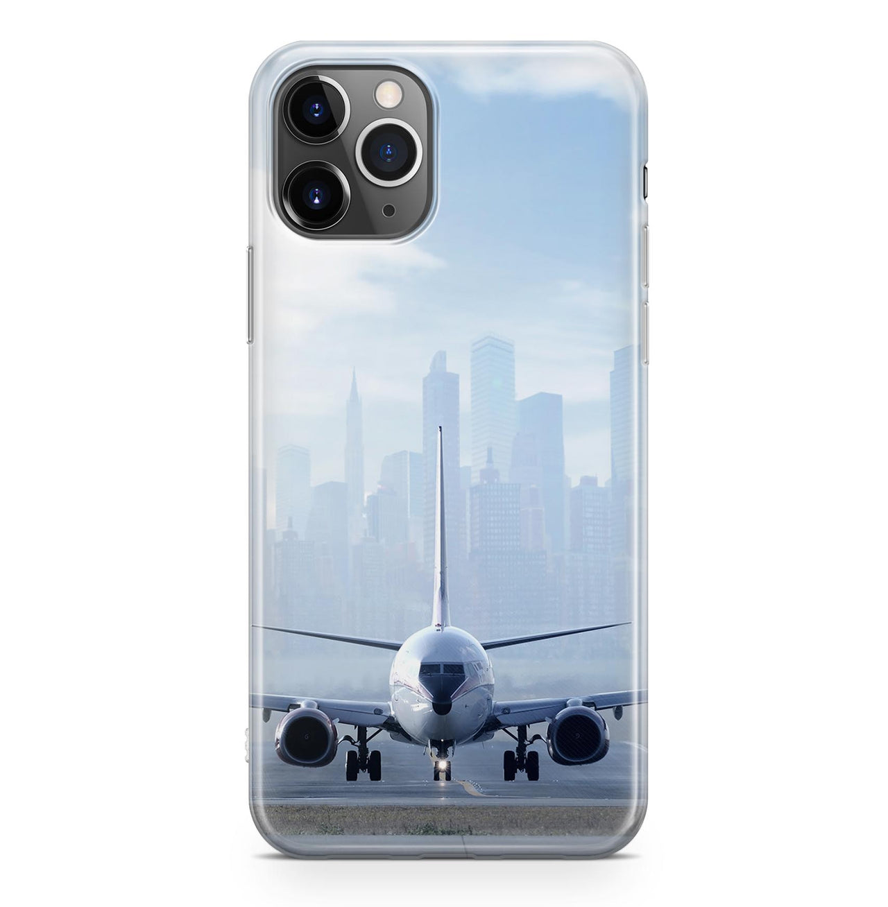 Boeing 737 & City View Behind Printed iPhone Cases