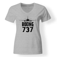Thumbnail for Boeing 737 & Plane Designed V-Neck T-Shirts