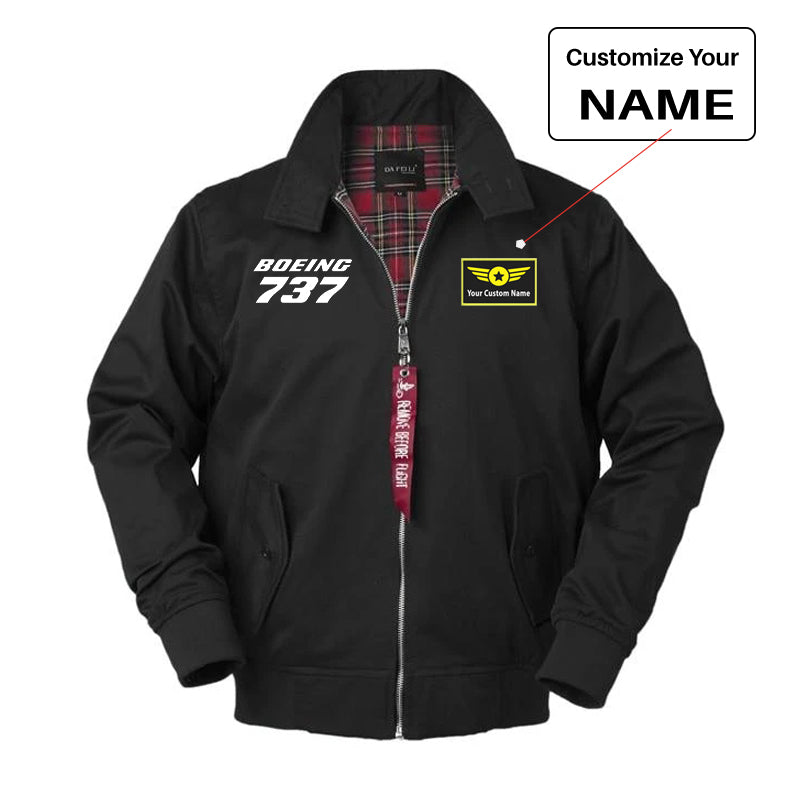 Boeing 737 & Text Designed Vintage Style Jackets