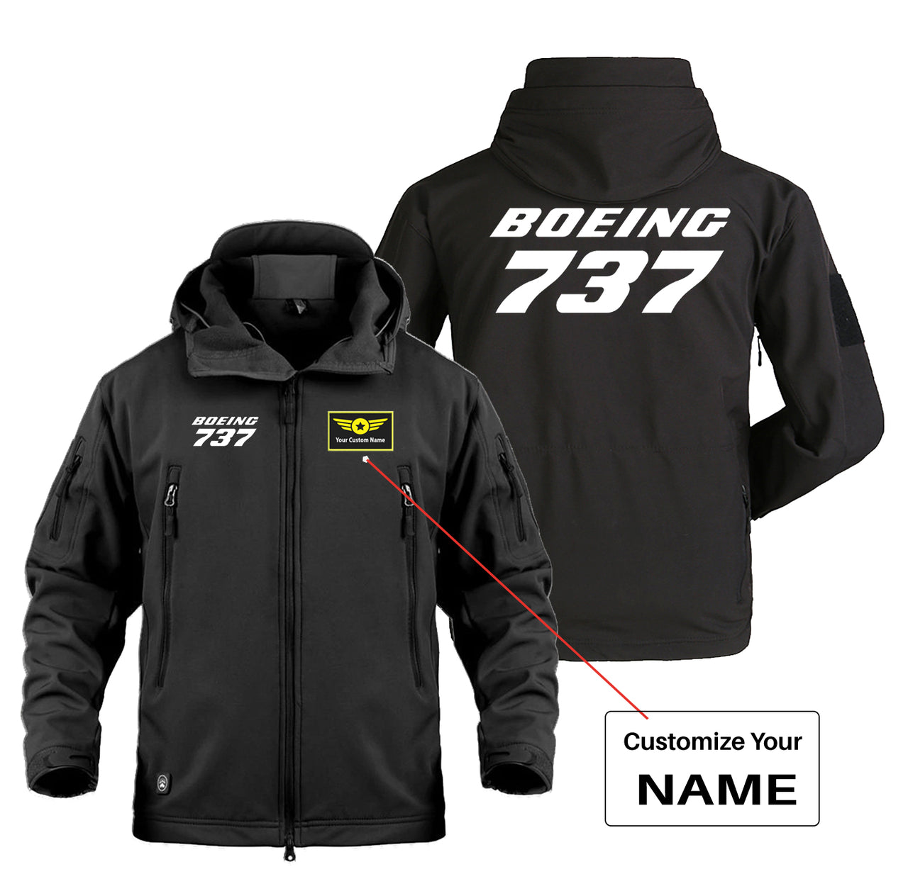 Boeing 737 & Text Designed Military Jackets (Customizable)