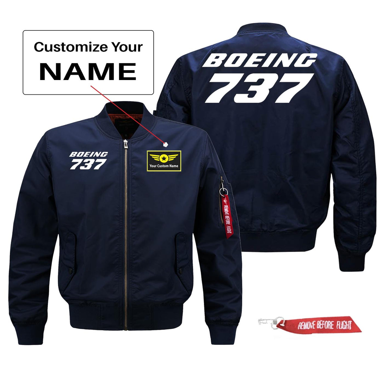 Boeing 737 Text Designed Pilot Jackets (Customizable)