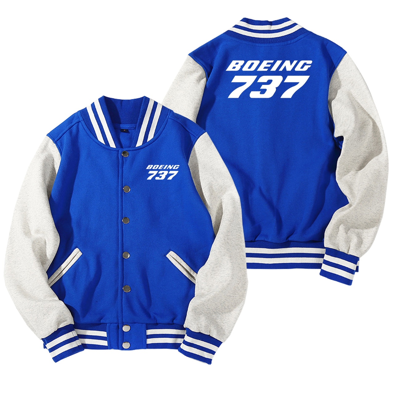 Boeing 737 & Text Designed Baseball Style Jackets