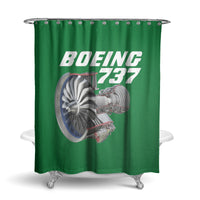 Thumbnail for Boeing 737+Text & CFM LEAP-1 Engine Designed Shower Curtains