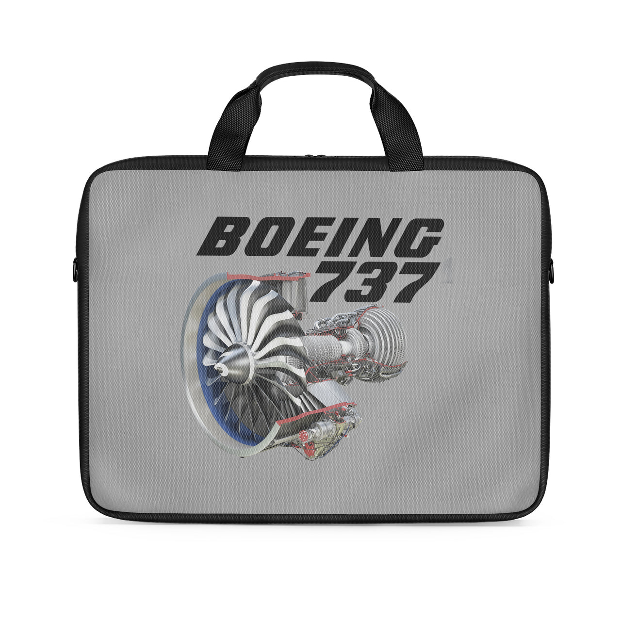 Boeing 737+Text & CFM LEAP-1 Engine Designed Laptop & Tablet Bags