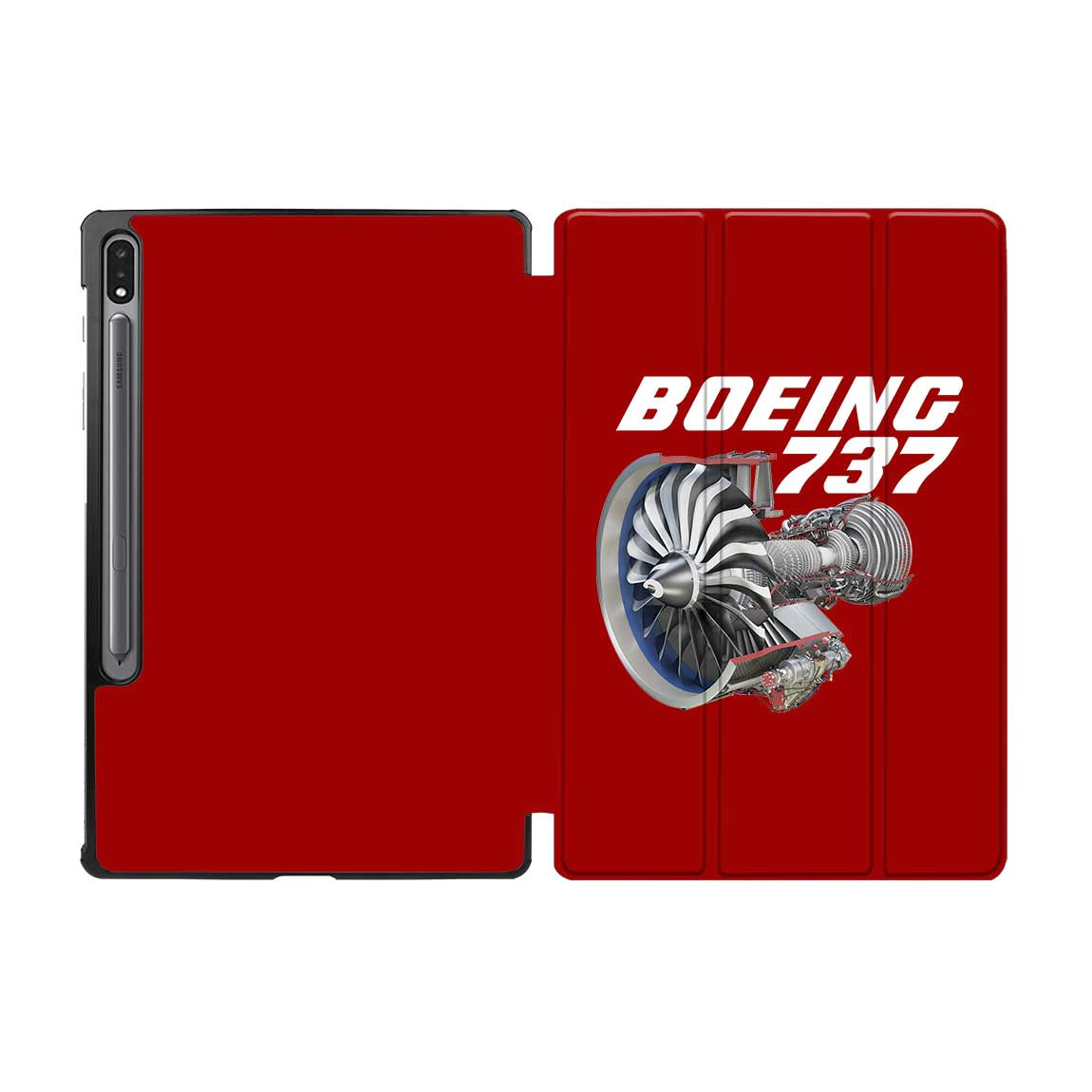 Boeing 737+Text & CFM LEAP-1 Engine Designed Samsung Tablet Cases