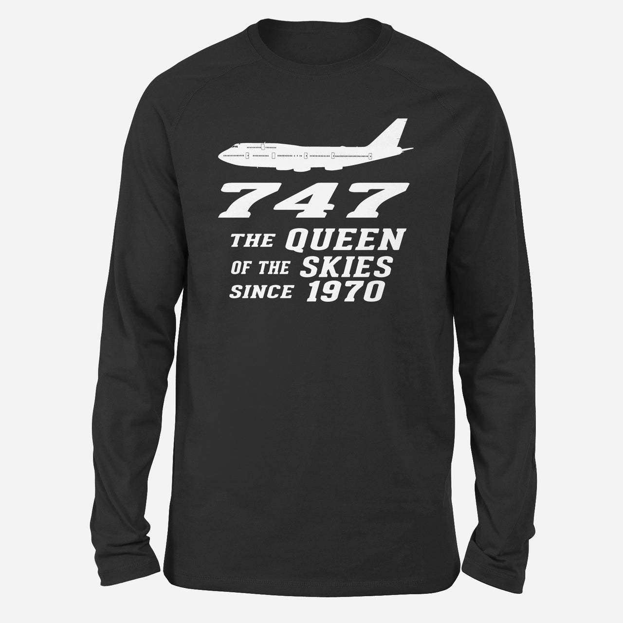 Boeing 747 - Queen of the Skies (2) Designed Designed Long-Sleeve T-Shirts