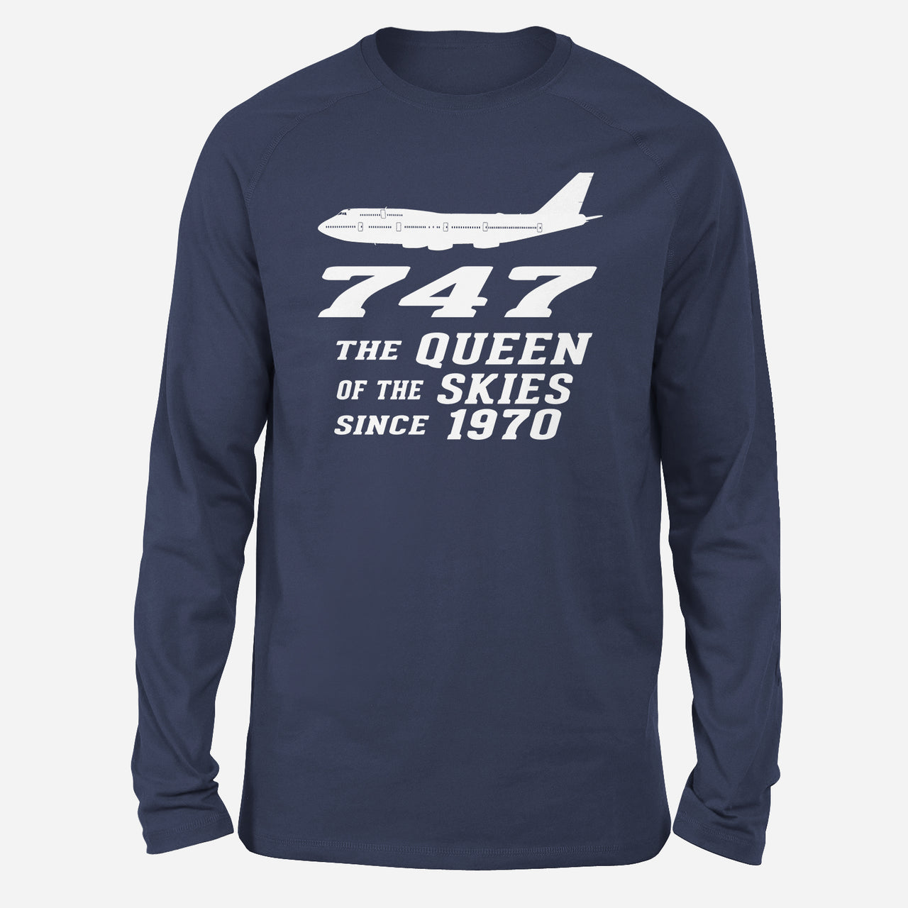 Boeing 747 - Queen of the Skies (2) Designed Designed Long-Sleeve T-Shirts