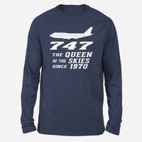 Thumbnail for Boeing 747 - Queen of the Skies (2) Designed Designed Long-Sleeve T-Shirts