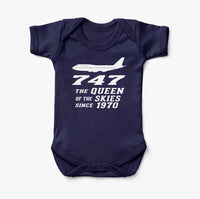 Thumbnail for Boeing 747 - Queen of the Skies (2) Designed Baby Bodysuits