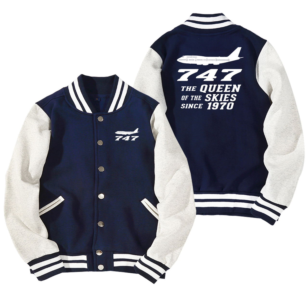 Boeing 747 - Queen of the Skies (2) Designed Baseball Style Jackets