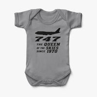 Thumbnail for Boeing 747 - Queen of the Skies (2) Designed Baby Bodysuits