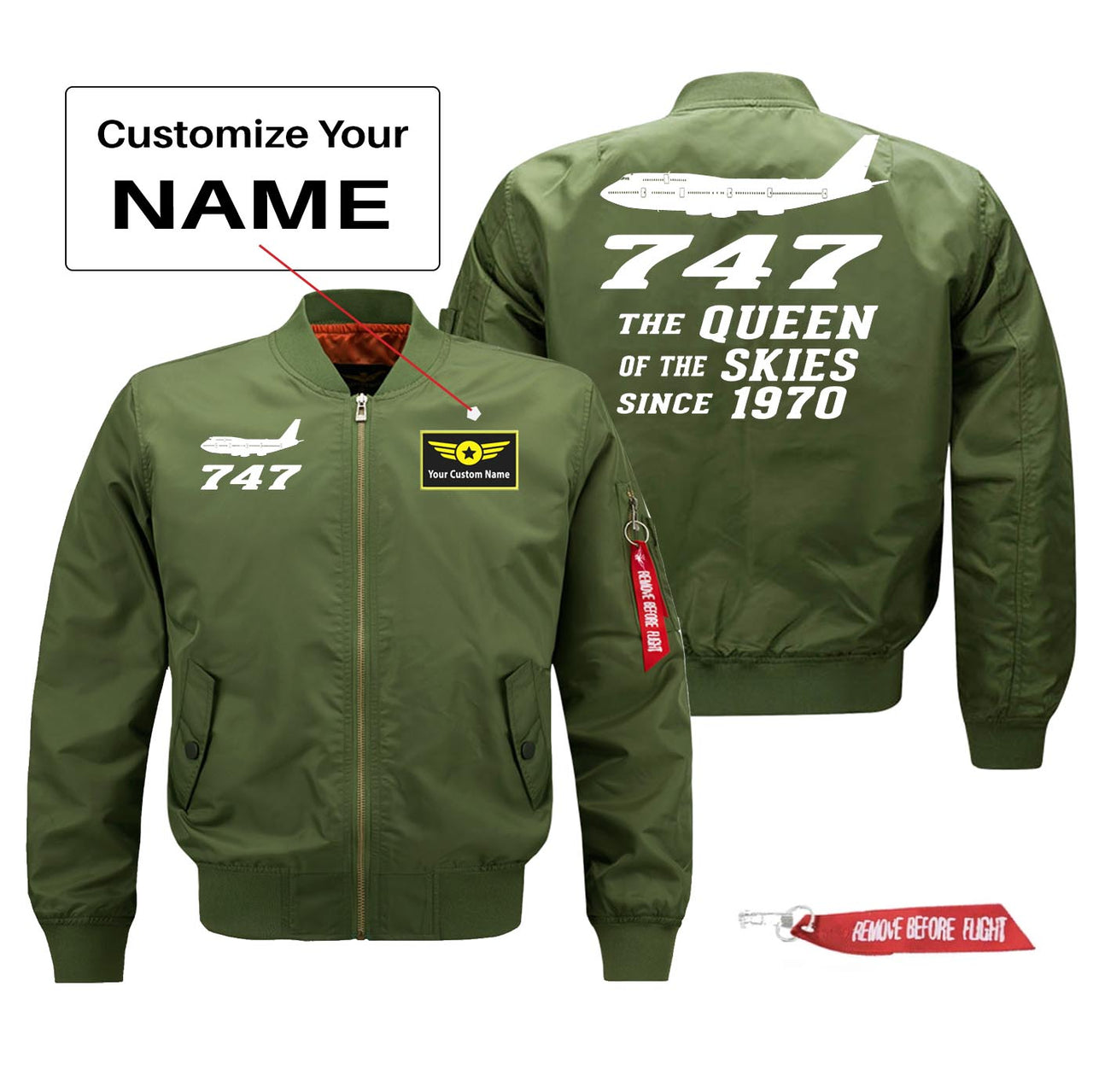 Boeing 747 Queen of The Skies (2) Designed Pilot Jackets (Customizable)