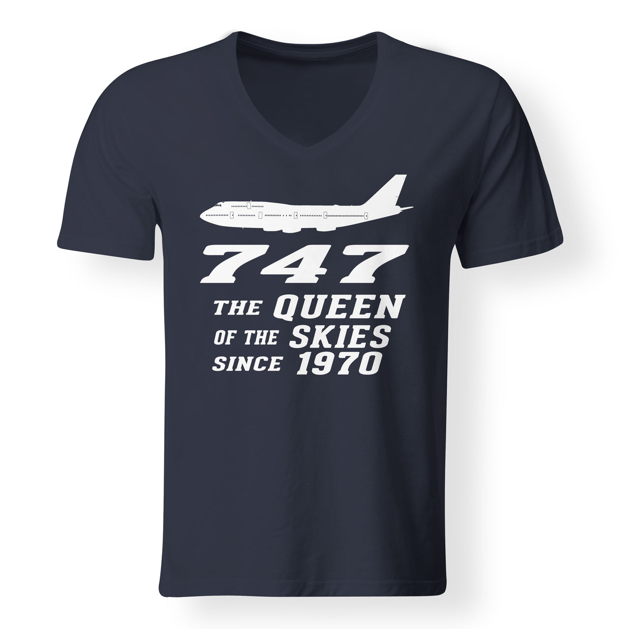 BOEING 747 - QUEEN OF THE SKIES Designed V-Neck T-Shirts