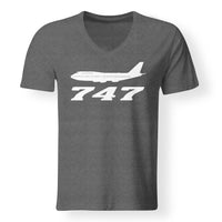 Thumbnail for Boeing 747 - Queen of the Skies (2) Designed V-Neck T-Shirts