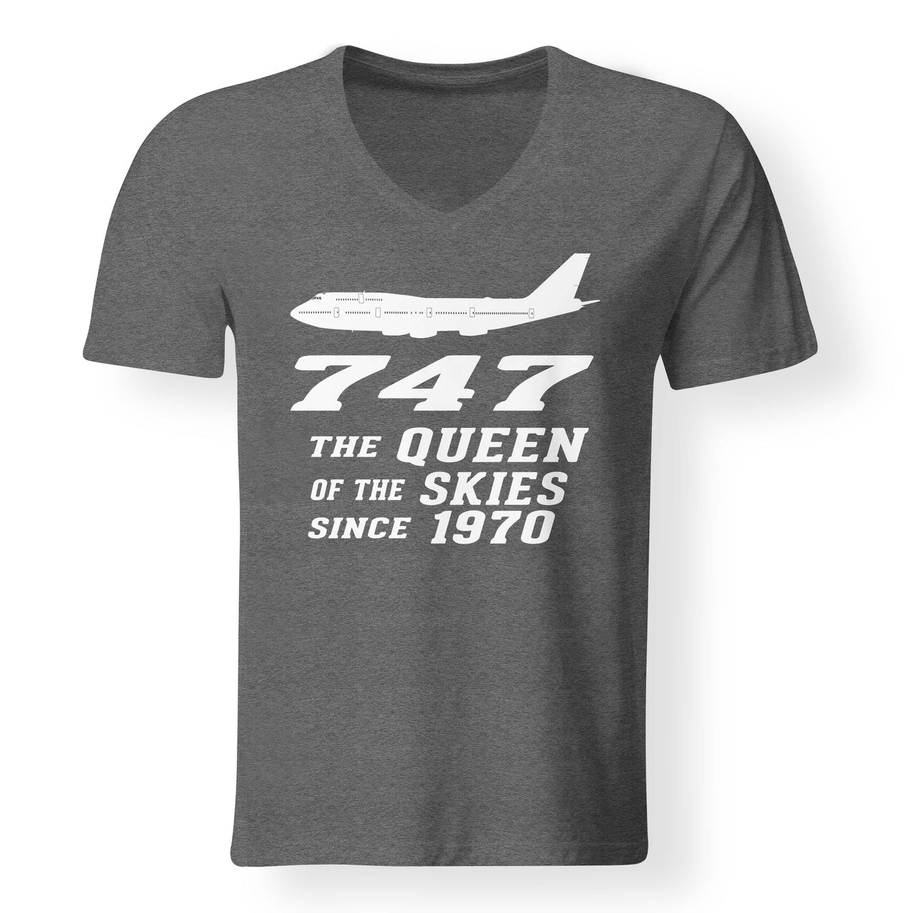Boeing 747 - Queen of the Skies (2) Designed V-Neck T-Shirts