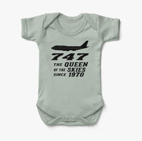 Thumbnail for Boeing 747 - Queen of the Skies (2) Designed Baby Bodysuits