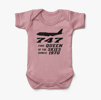 Thumbnail for Boeing 747 - Queen of the Skies (2) Designed Baby Bodysuits