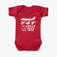 Thumbnail for Boeing 747 - Queen of the Skies (2) Designed Baby Bodysuits
