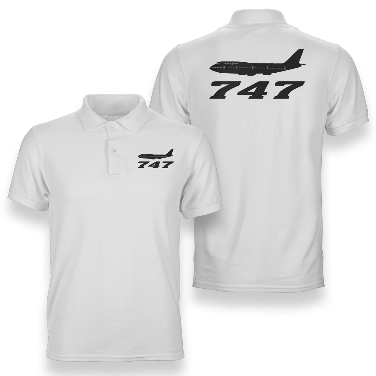 Special Boeing 747 Designed Double Side Polo T-Shirts