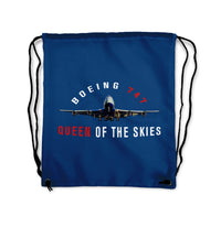 Thumbnail for Boeing 747 Queen of the Skies Designed Drawstring Bags