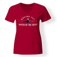 Thumbnail for Boeing 747 Queen of the Skies Designed V-Neck T-Shirts