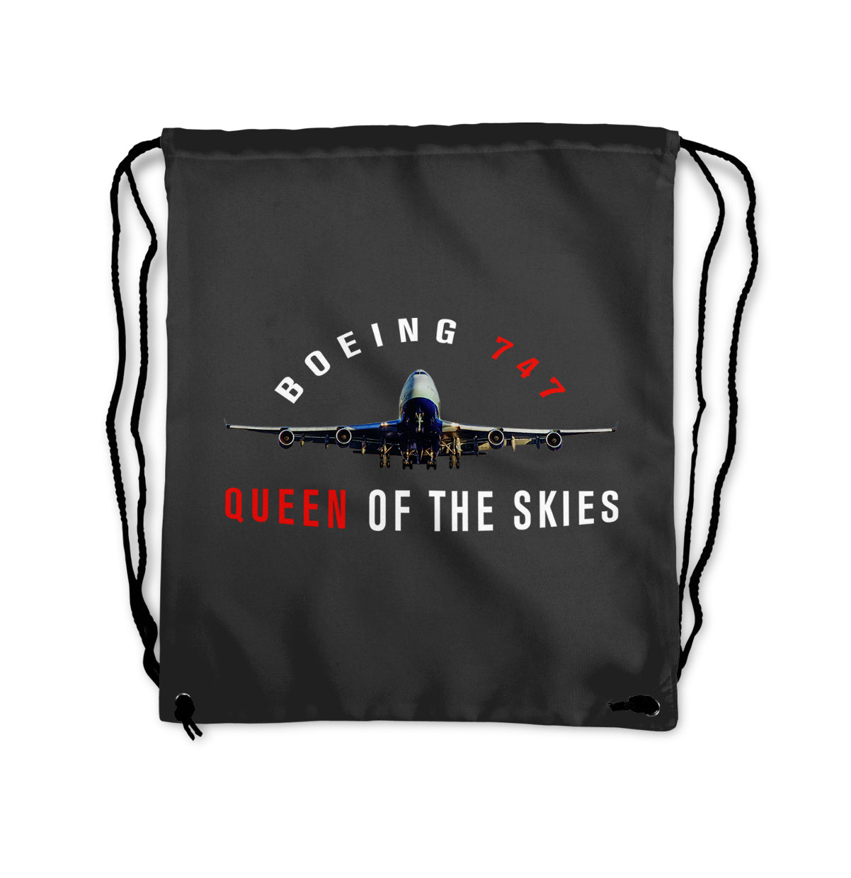 Boeing 747 Queen of the Skies Designed Drawstring Bags