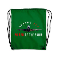 Thumbnail for Boeing 747 Queen of the Skies Designed Drawstring Bags