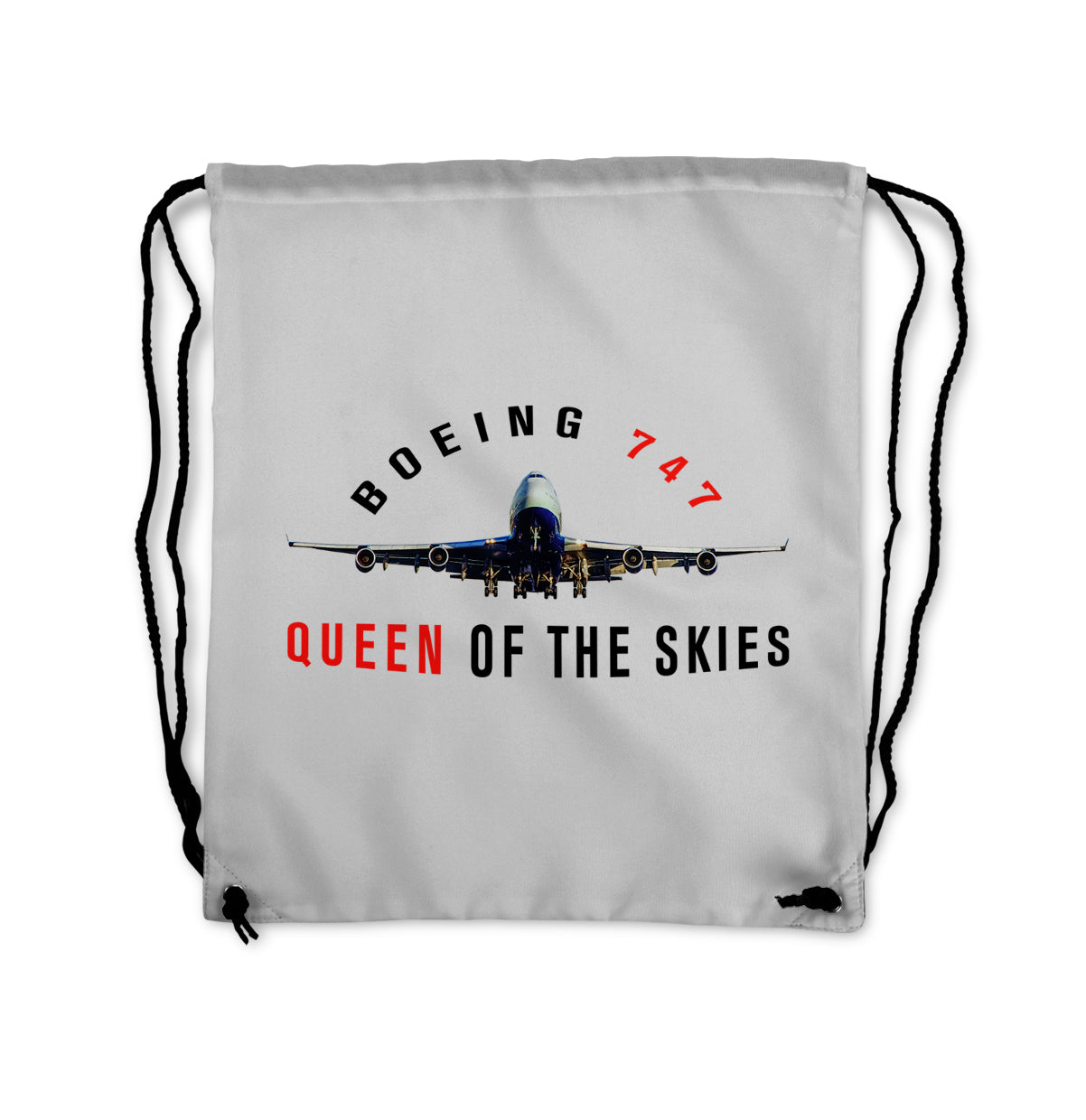 Boeing 747 Queen of the Skies Designed Drawstring Bags