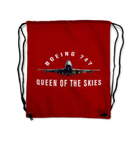 Thumbnail for Boeing 747 Queen of the Skies Designed Drawstring Bags