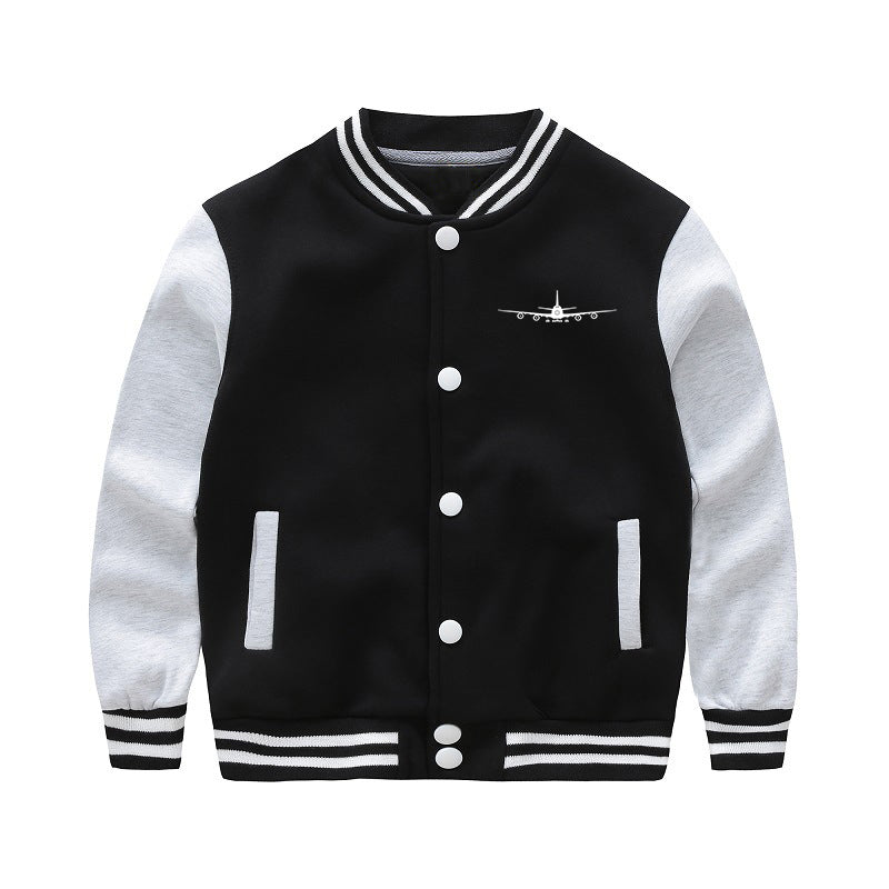 Boeing 747 Silhouette Designed "CHILDREN" Baseball Jackets