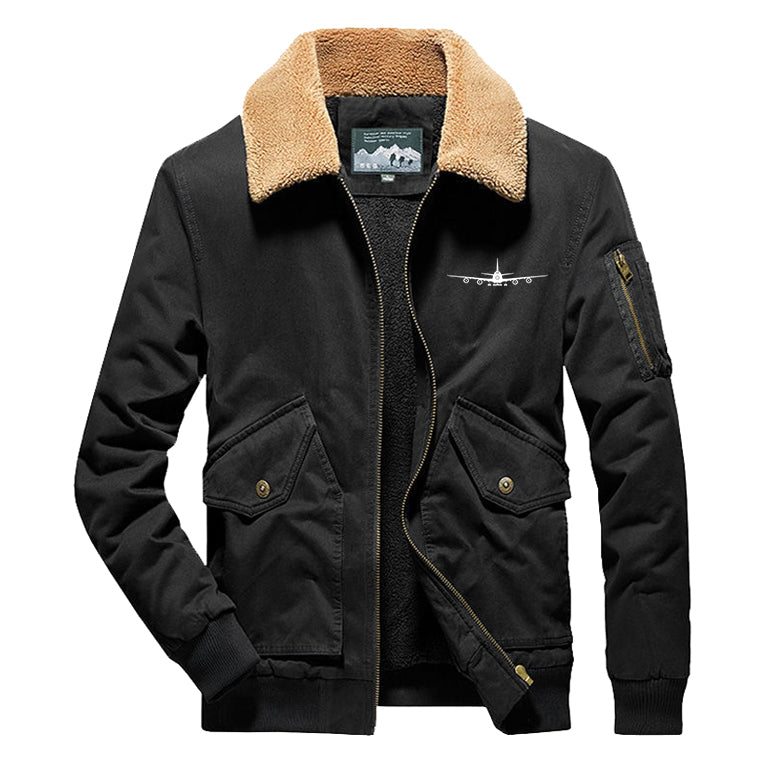 Boeing 747 Silhouette Designed Thick Bomber Jackets