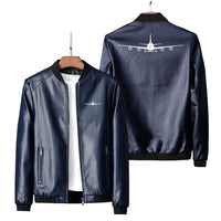 Thumbnail for Boeing 747 Silhouette Designed PU Leather Jackets