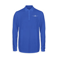 Thumbnail for Boeing 747 Silhouette Designed Long Sleeve Polo T-Shirts