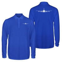 Thumbnail for Boeing 747 Silhouette Designed Long Sleeve Polo T-Shirts (Double-Side)